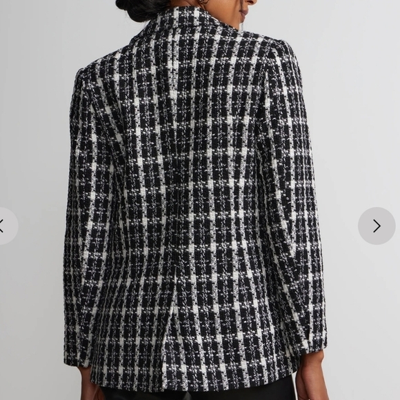 Ny & Co Long Sleeve Tweed Black & White Blazer - Picture 2 of 11